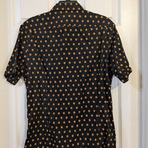 Murano Slim Fit Button Up Shirt | Fun Black/White Smiley Face Graphic Print